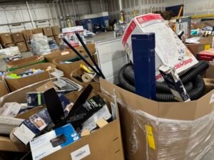 Lowe's General Merchandise Truckload with wholesale tools, DIY supplies, home improvement products, lawn equipment, hardware, and customer return merchandise