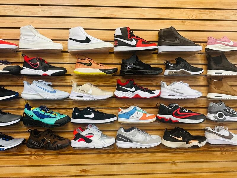 Nike New Shoes Pallet with approximately 450 brand-new adult athletic shoe pairs for wholesale resale