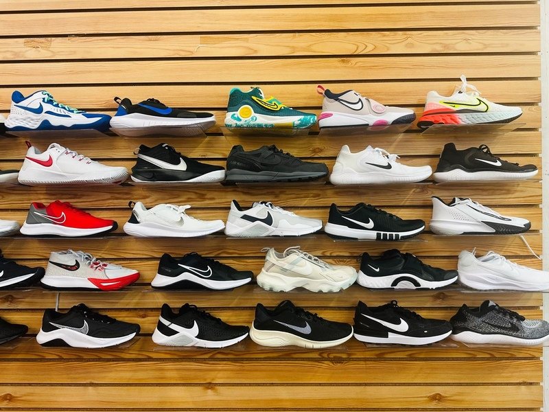 Nike New Shoes Pallet with approximately 450 brand-new adult athletic shoe pairs for wholesale resale