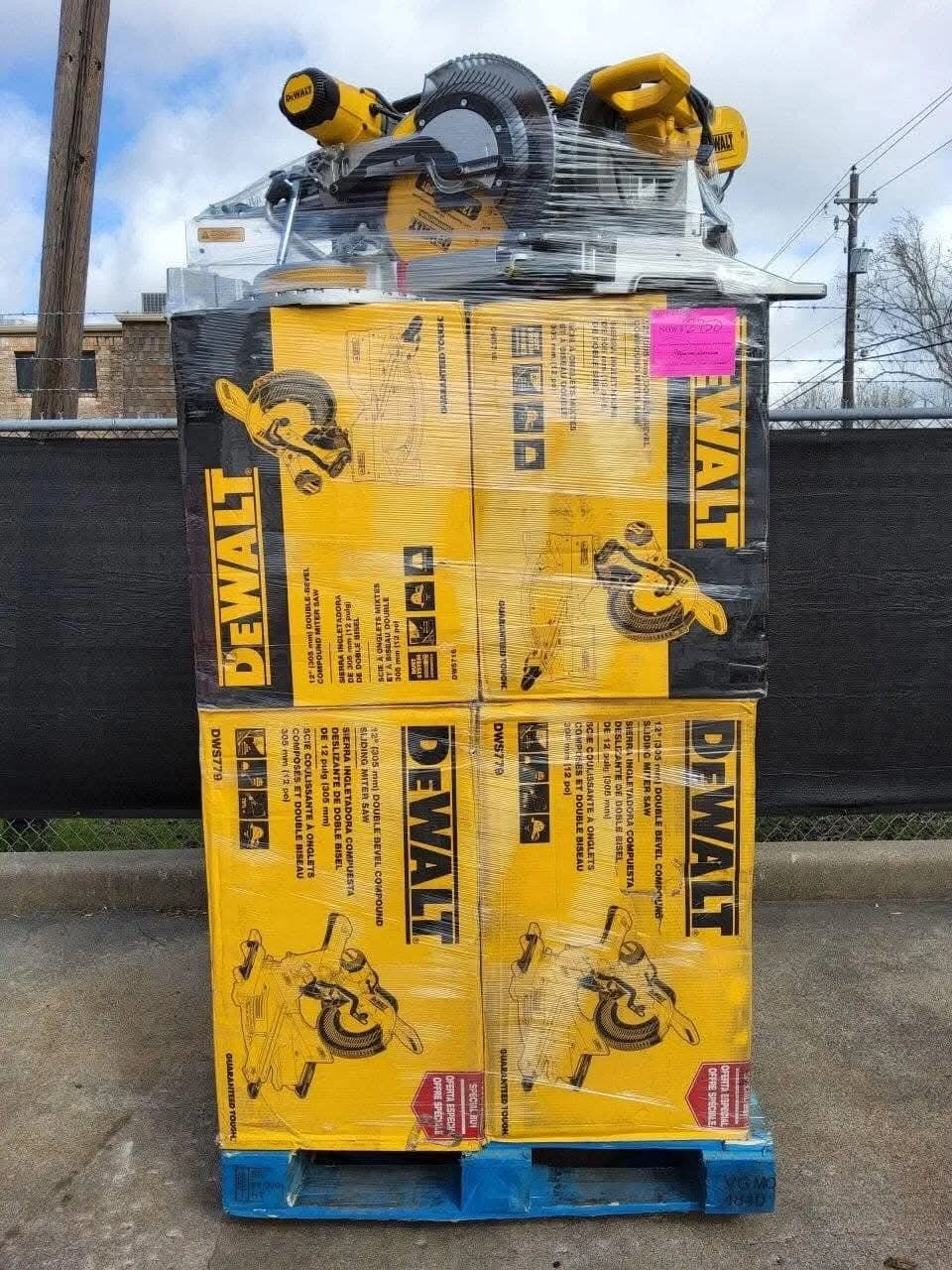 DeWalt Tool Pallet with 60 to 100 brand-new DeWalt power tools, hand tools, batteries, chargers, and accessories