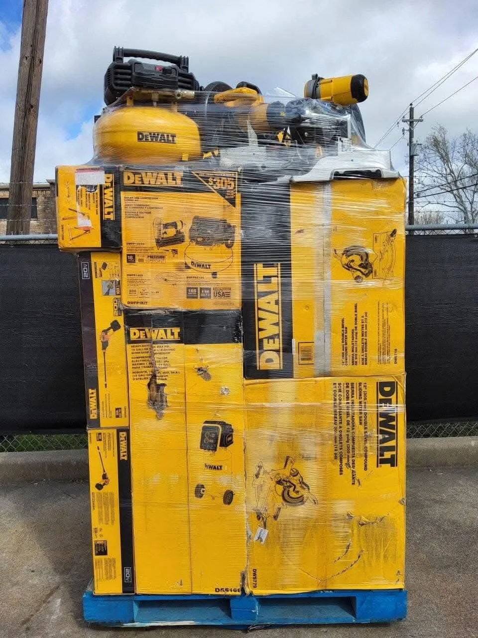 DeWalt Tool Pallet with 60 to 100 brand-new DeWalt power tools, hand tools, batteries, chargers, and accessories