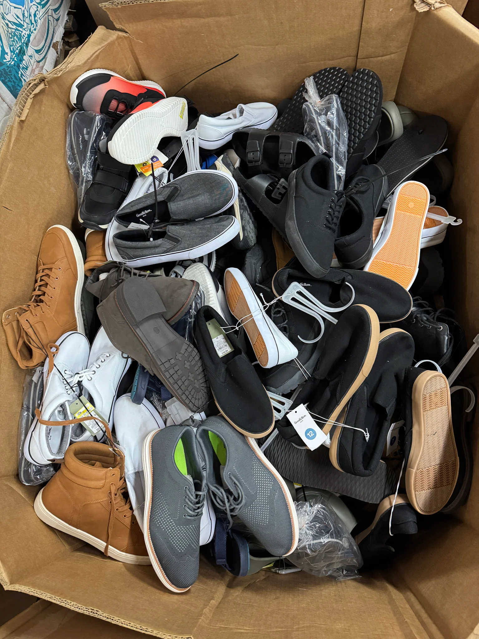 Target Men's Shoes Wholesale Pallet with 200 pairs of brand-new men's sneakers, boots, dress shoes, sandals, and all-season footwear