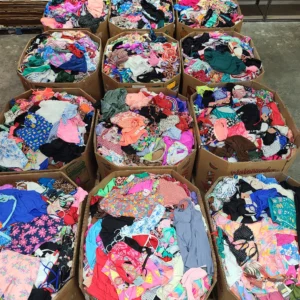 Target Swimsuit Wholesale Lot with 800–1,000 brand-new swimsuits from Target featuring women's, kids', and men's swimwear.