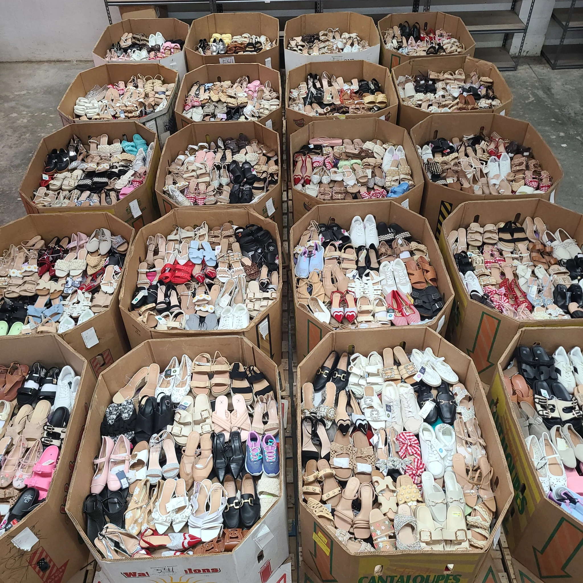 Target Women's Shoes Wholesale Pallet with 200 pairs of women's sneakers, flats, sandals, heels, boots, casual shoes, and athletic footwear for wholesale resale.