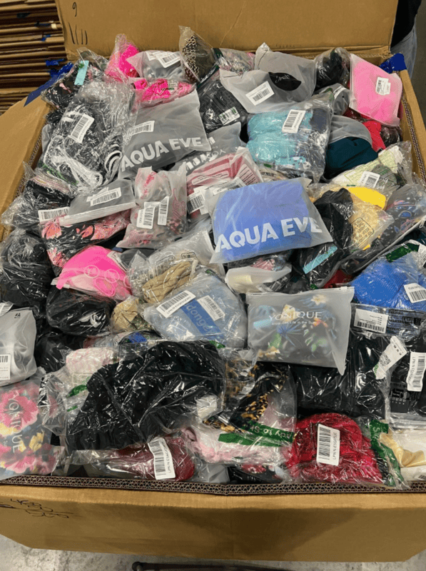 Amazon LPN Apparel Truckload with 24 pallets of mixed women's, men's, and children's clothing individually packaged in poly bags