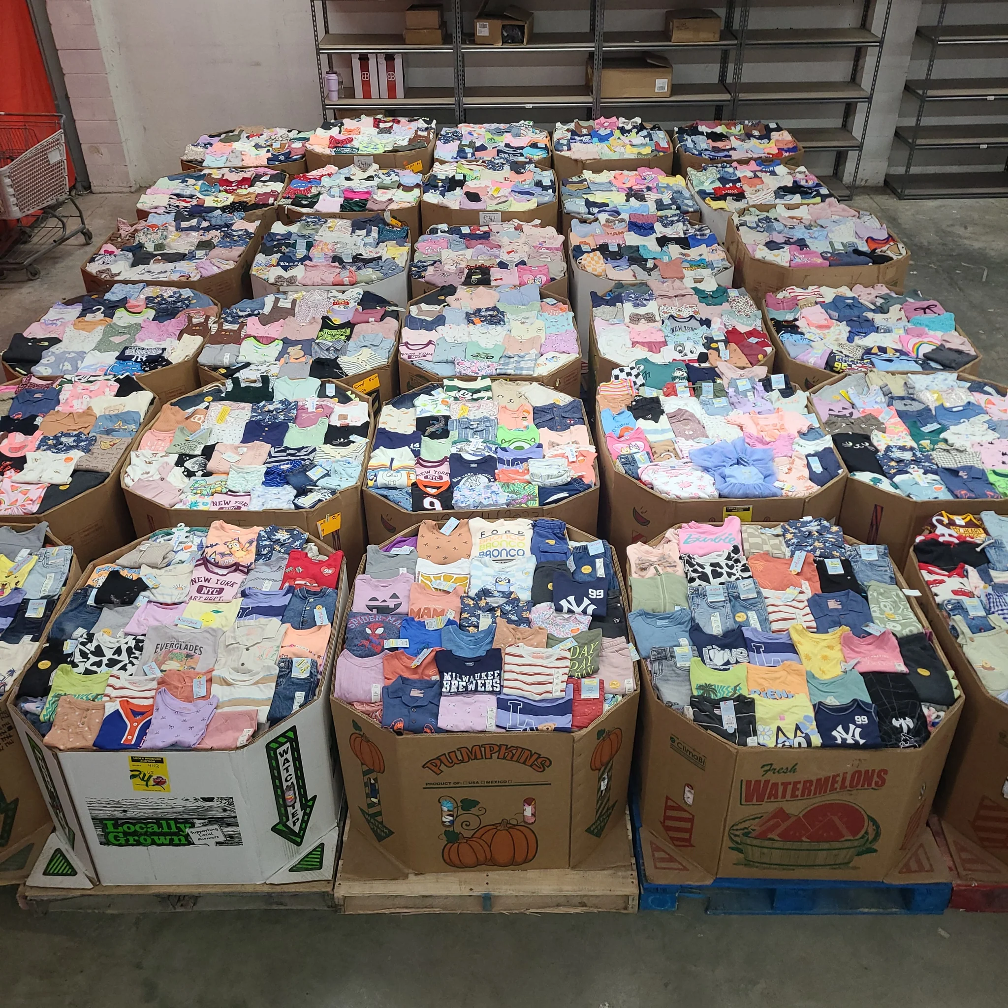 Target Baby Toddler Clothing Wholesale Lot with 950–1,050 pieces of baby and toddler apparel from Target customer returns and shelf pulls.