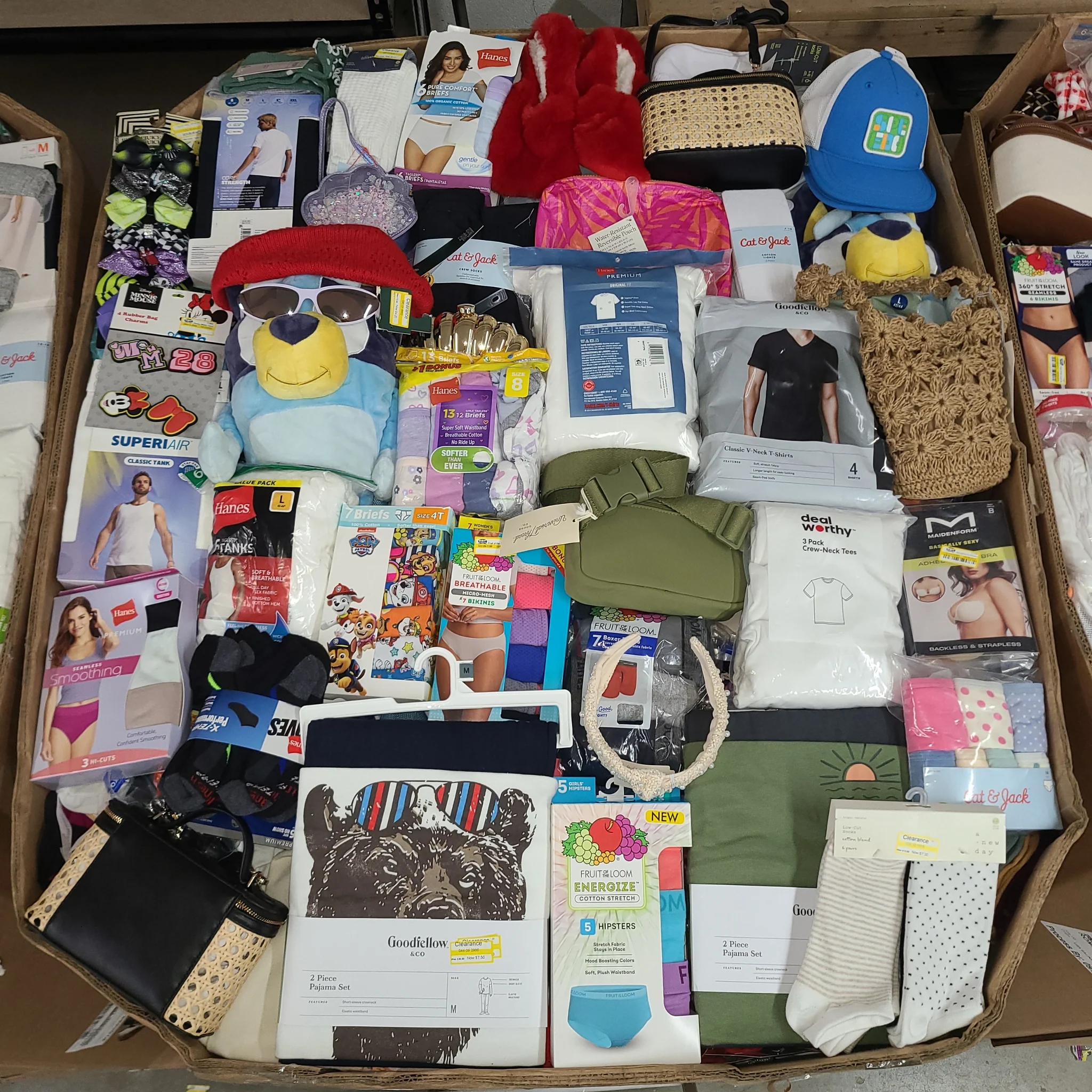 Target Accessories Wholesale Pallet with 1,500 plus pieces of handbags, jewelry, socks, bras, hats, belts, and fashion accessories