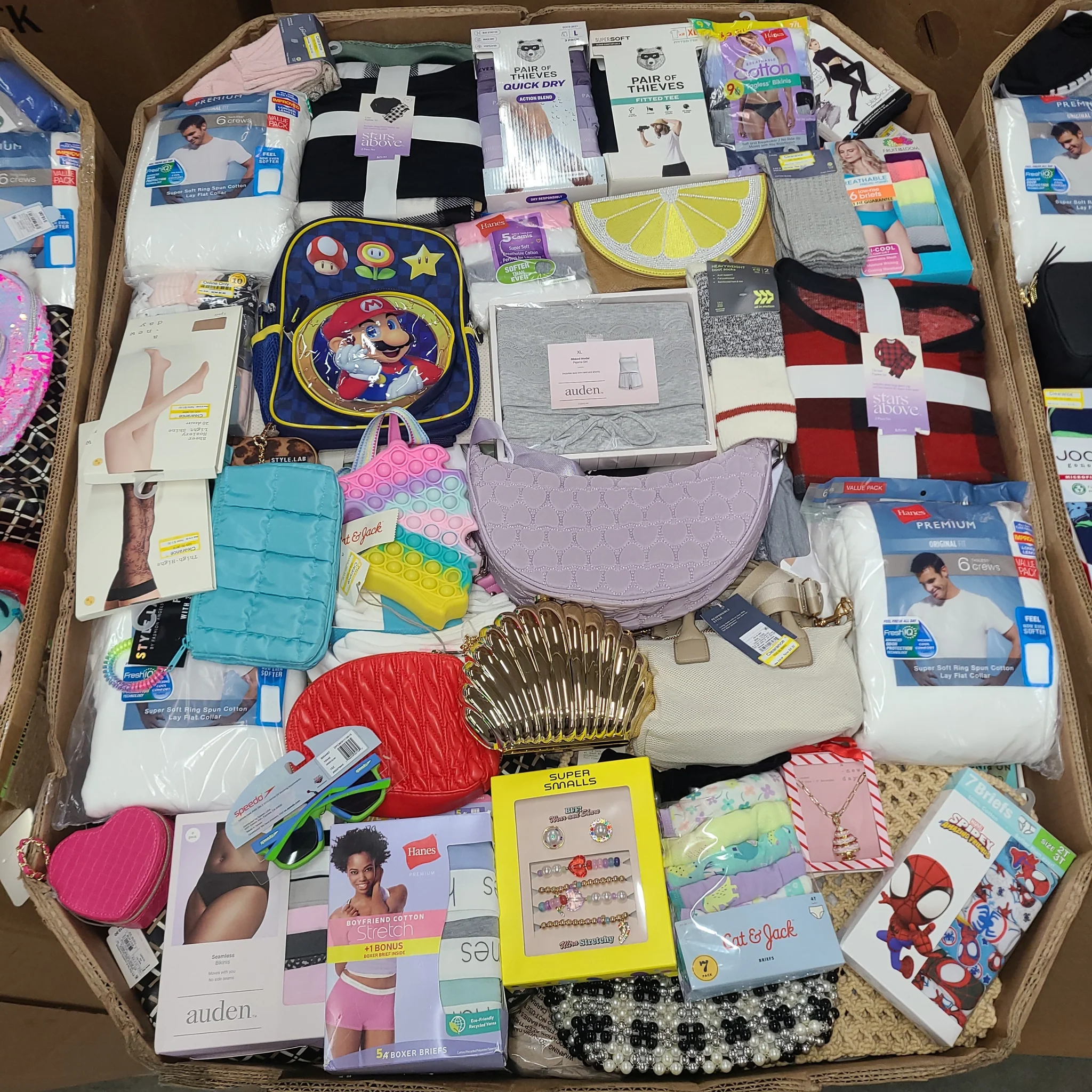 Target Accessories Wholesale Pallet with 1,500 plus pieces of handbags, jewelry, socks, bras, hats, belts, and fashion accessories
