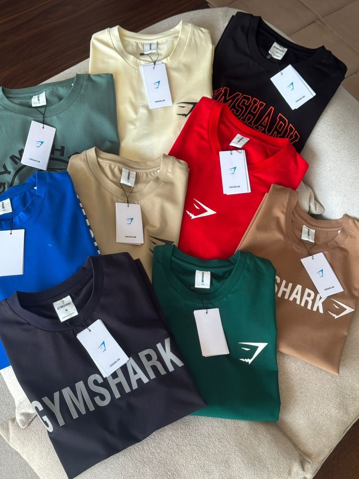 Gymshark Clothing Pallets with 450 to 500 premium activewear pieces including leggings, sports bras, hoodies, joggers, shorts, and fitness apparel for wholesale resale