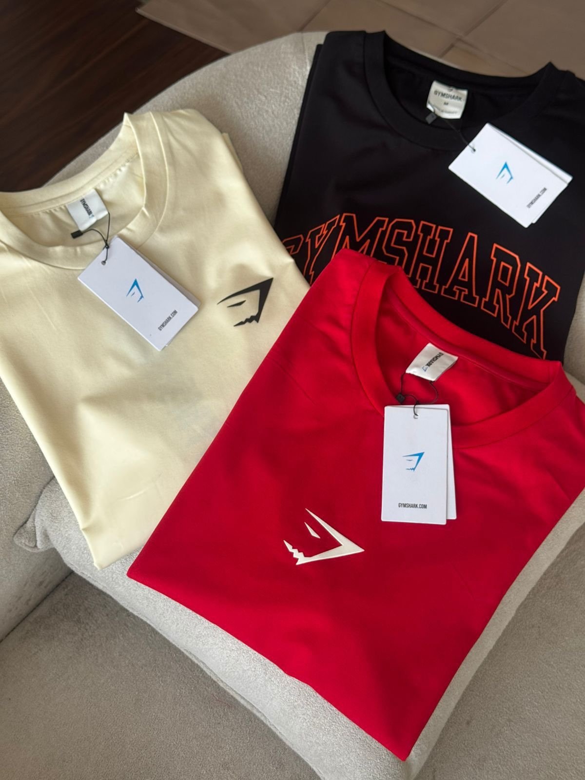 Gymshark Clothing Pallets with 450 to 500 premium activewear pieces including leggings, sports bras, hoodies, joggers, shorts, and fitness apparel for wholesale resale