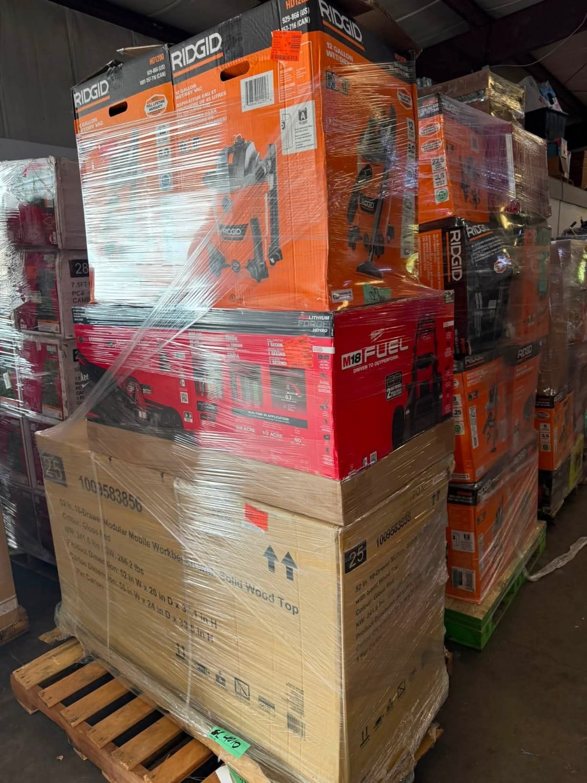 HD Lowe's Mixed Tools Pallet with wholesale power tools, hand tools, hardware, accessories, and home improvement products ready for resale